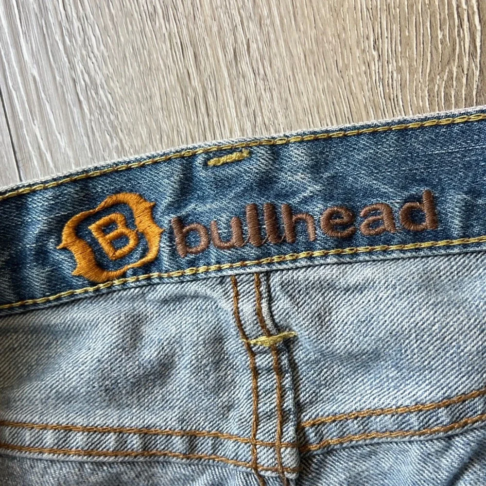 Bullhead Jeans Mens 32 Light Blue Straight Leg Distressed Y2K Skater Denim